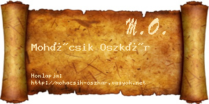 Mohácsik Oszkár névjegykártya